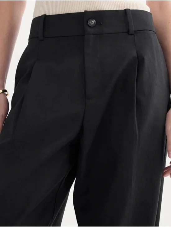 Everlane Wide-Leg Trouser Black Buttersmooth High Rise NWT Size 12 - Picture 4 of 9